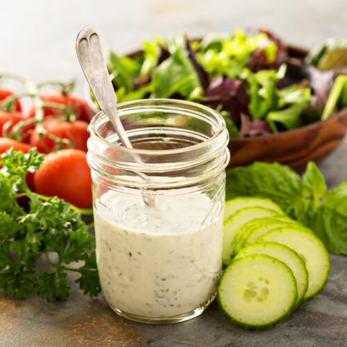 homemade ranch dressing in jar